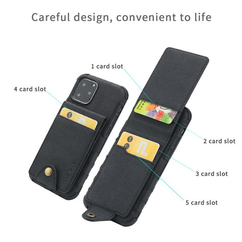 Image of Linen Cloth Shockproof iPhone Case Cover with card slot bag