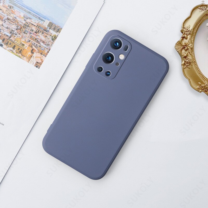 Liquid Silicone Soft Case For OnePlus 9R 9 Pro 8T 8 Pro Shockproof Square Candy Color Phone Case Camera Protective Cover