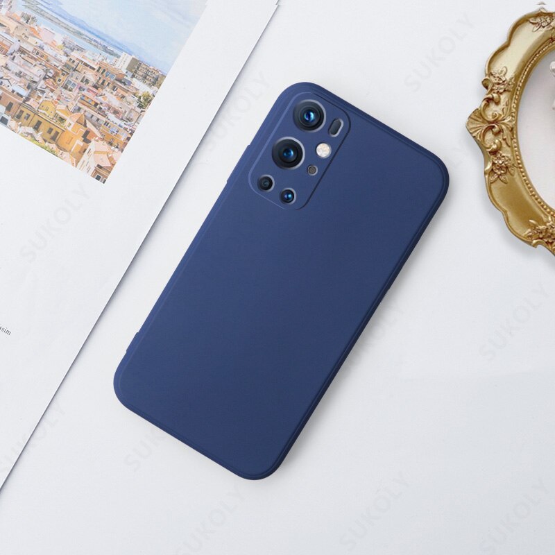 Liquid Silicone Soft Case For OnePlus 9R 9 Pro 8T 8 Pro Shockproof Square Candy Color Phone Case Camera Protective Cover