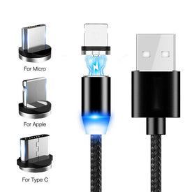 Magnetic USB Cable Fast Charging For Iphone TYPE-C Micro USB Android