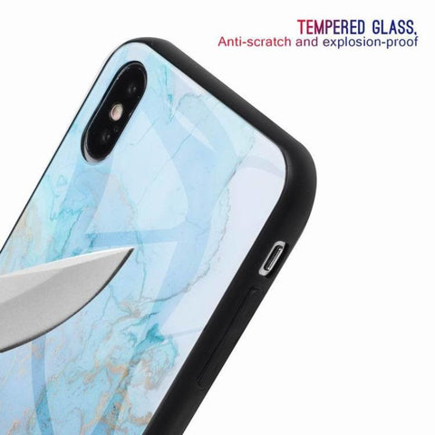 Image of Marble design Hard Tempered Glass phone case for iphones