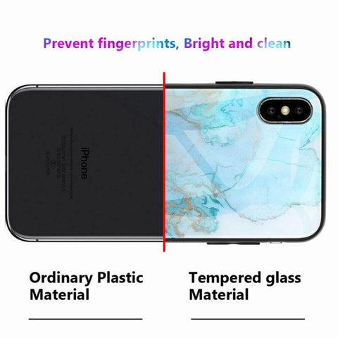 Image of Marble design Hard Tempered Glass phone case for iphones