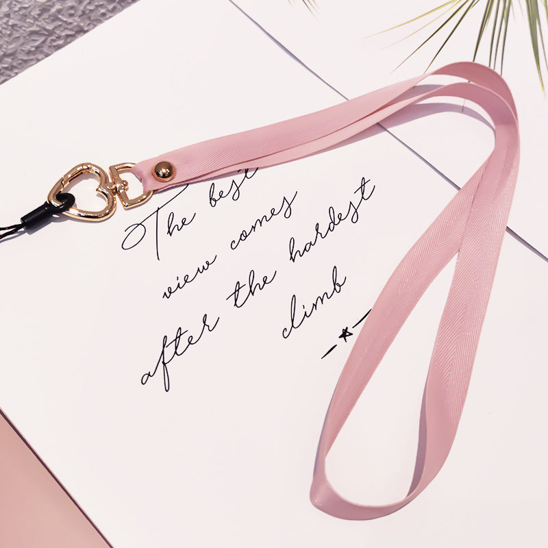 Neck Strap Metal Heart Clip Lanyard Mobile Phone Straps Strap Wrist Rope Phone Wrist Straps Hanging Rope Ornaments