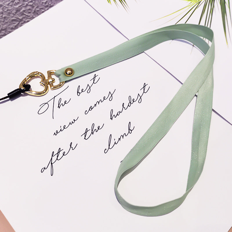 Neck Strap Metal Heart Clip Lanyard Mobile Phone Straps Strap Wrist Rope Phone Wrist Straps Hanging Rope Ornaments