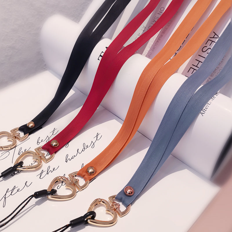 Neck Strap Metal Heart Clip Lanyard Mobile Phone Straps Strap Wrist Rope Phone Wrist Straps Hanging Rope Ornaments