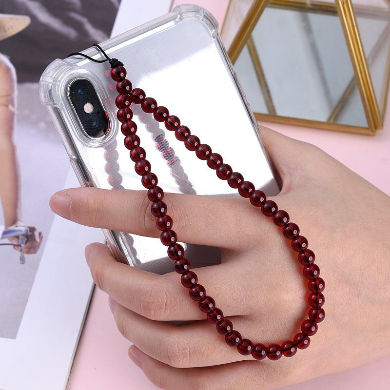 New Anti Lost Phone Strap Telephone Jewelry 6mm Natural Stone Beaded Wrist Lanyard Key Phone Chain Accessories Findings