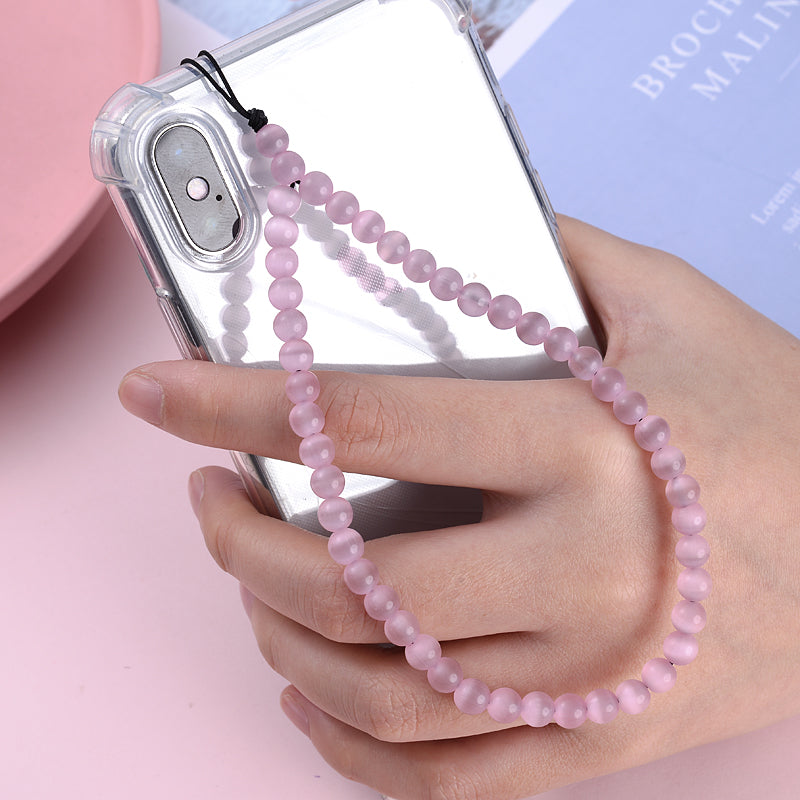 New Anti Lost Phone Strap Telephone Jewelry 6mm Natural Stone Beaded Wrist Lanyard Key Phone Chain Accessories Findings