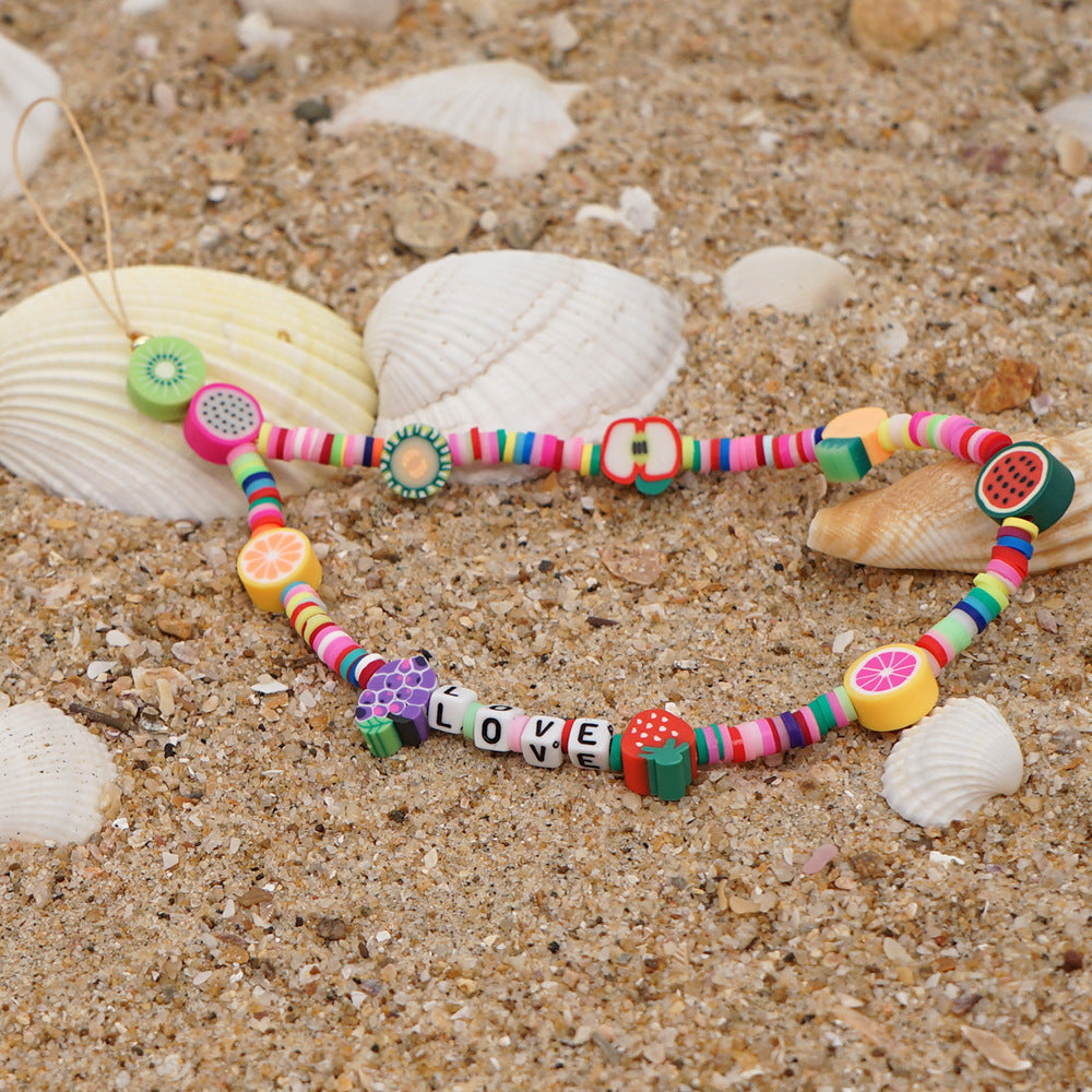 New Summer Colorful Mobile Phone Chain Lanyards for Women Girls