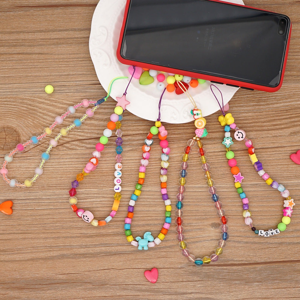 New Summer Colorful Mobile Phone Chain Lanyards for Women Girls