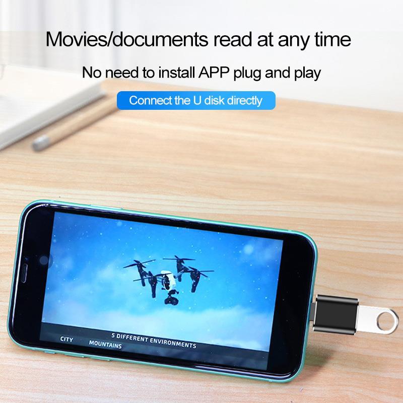 OTG Adapter for iPhone Xs 11 12 Pro Max Converters Charging Data for iPad IOS 13 To USB 3.0 Suport U Disk Smartphone Accessories