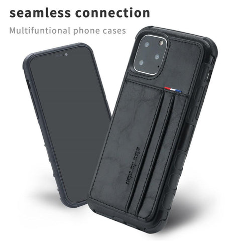 Image of PU Leather business style phone cover with card slot Phone Case for iPhone