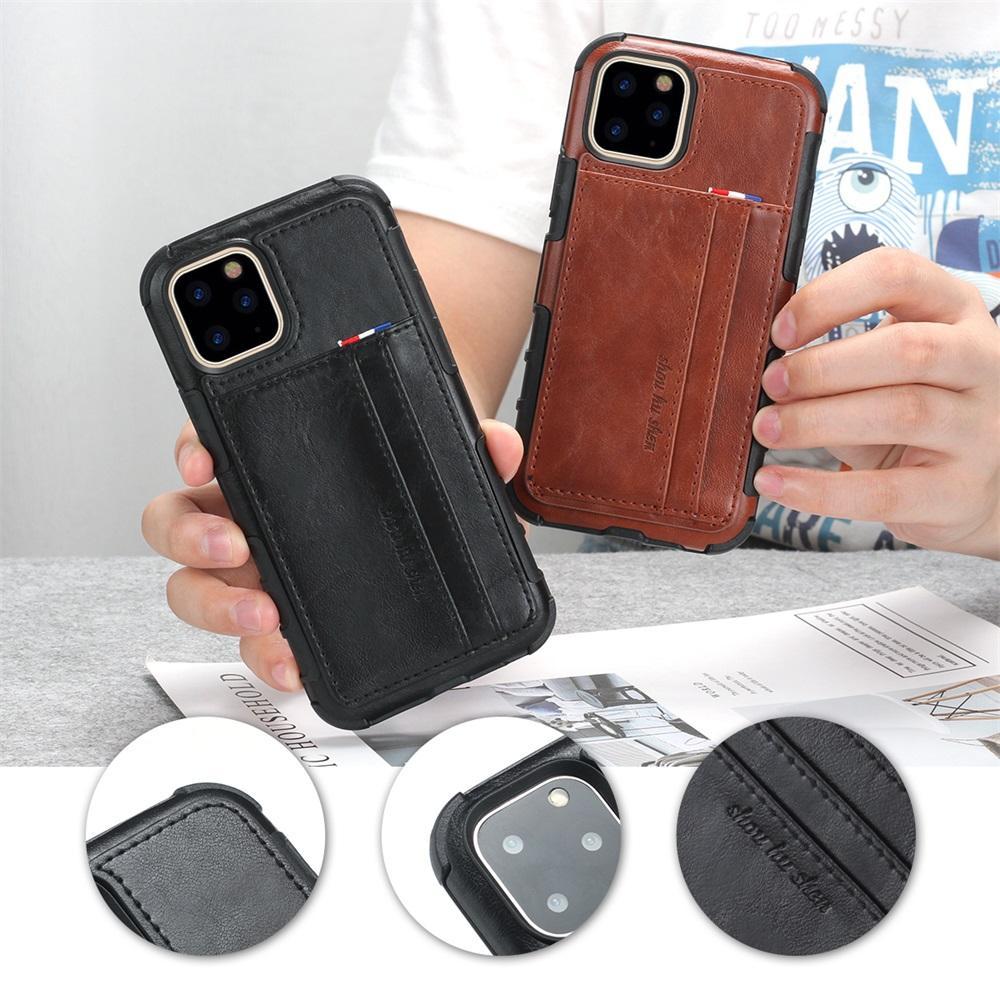PU Leather business style phone cover with card slot Phone Case for iPhone
