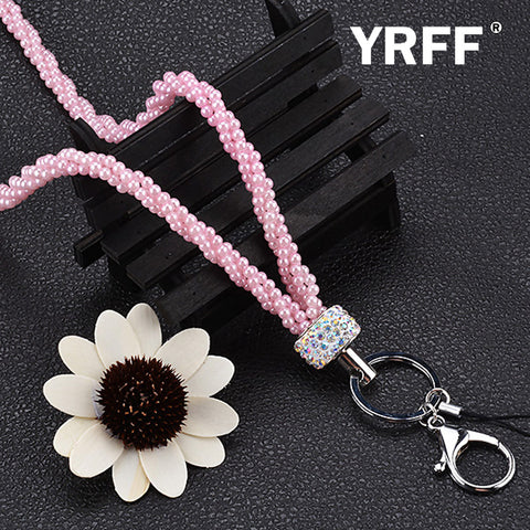 Image of Pearl Rhinestone phone Lanyard Rope, Fashion Bead phone Camera straps lanyard accessories phone Camera Universal Lanyard Rope