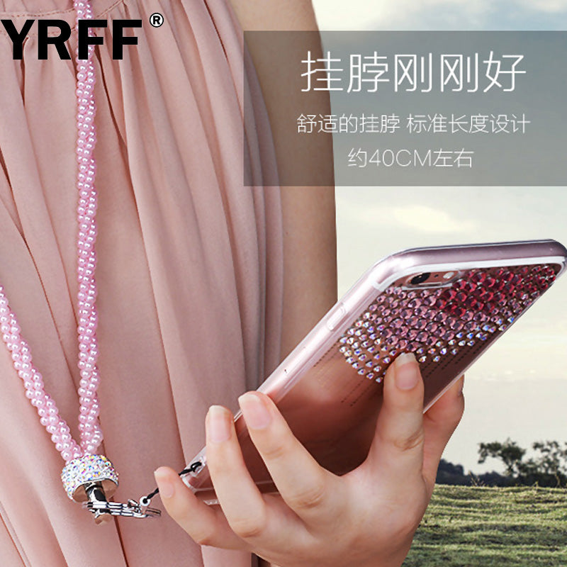 Pearl Rhinestone phone Lanyard Rope, Fashion Bead phone Camera straps lanyard accessories phone Camera Universal Lanyard Rope