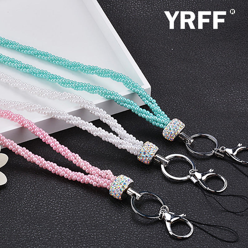 Pearl Rhinestone phone Lanyard Rope, Fashion Bead phone Camera straps lanyard accessories phone Camera Universal Lanyard Rope