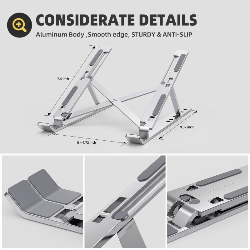 Portable Laptop Stand Aluminium Foldable Notebook Support Notebook For Macbook Air Holder Adjustable Bracket Laptop Accessories