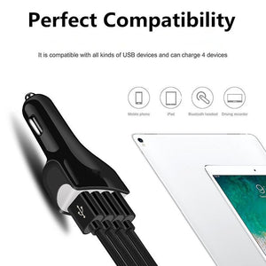QC3.0 7A 4 USB Port Fast Charging Car Charger Adapter