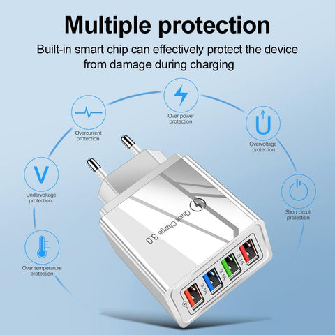 Image of 4ports wall charger Quick Charging For all mobile phones