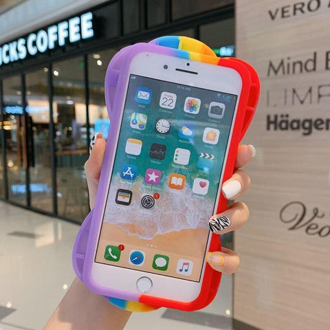 Image of Relive Stress Pop Fidget Toys Push It Bubble Phone Case For iphone 11 12 Pro Max 6 6S 7 8 Plus X XR XS 3D Cartoon Silicone Cover