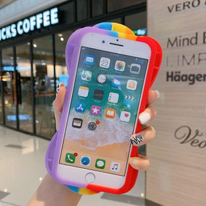 Relive Stress Pop Fidget Toys Push It Bubble Phone Case For iphone 11 12 Pro Max 6 6S 7 8 Plus X XR XS 3D Cartoon Silicone Cover