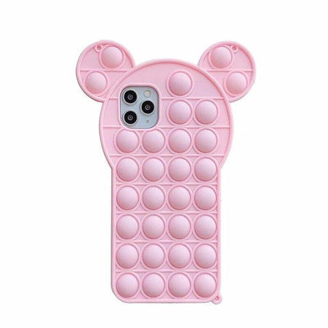 Image of Relive Stress Pop Fidget Toys Push It Bubble Phone Case For iphone 11 12 Pro Max 6 6S 7 8 Plus X XR XS 3D Cartoon Silicone Cover