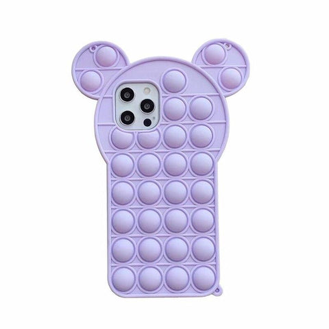 Image of Relive Stress Pop Fidget Toys Push It Bubble Phone Case For iphone 11 12 Pro Max 6 6S 7 8 Plus X XR XS 3D Cartoon Silicone Cover