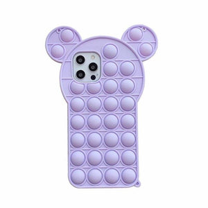 Relive Stress Pop Fidget Toys Push It Bubble Phone Case For iphone 11 12 Pro Max 6 6S 7 8 Plus X XR XS 3D Cartoon Silicone Cover