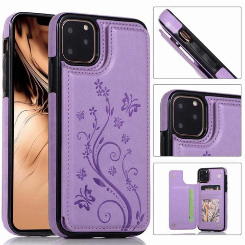 Image of Small Butterfly Embossed Leather Phone Case