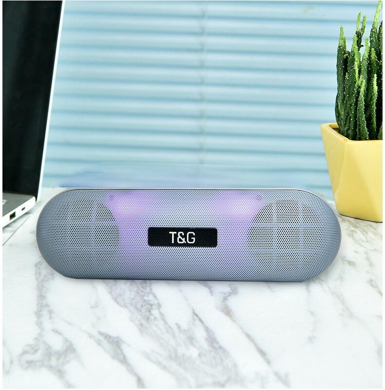 TG148 Waterproof Wireless Bluetooth Speaker Portable Support Audio Microphone TF Card FM Radio Colorful LED Light Subwoofer