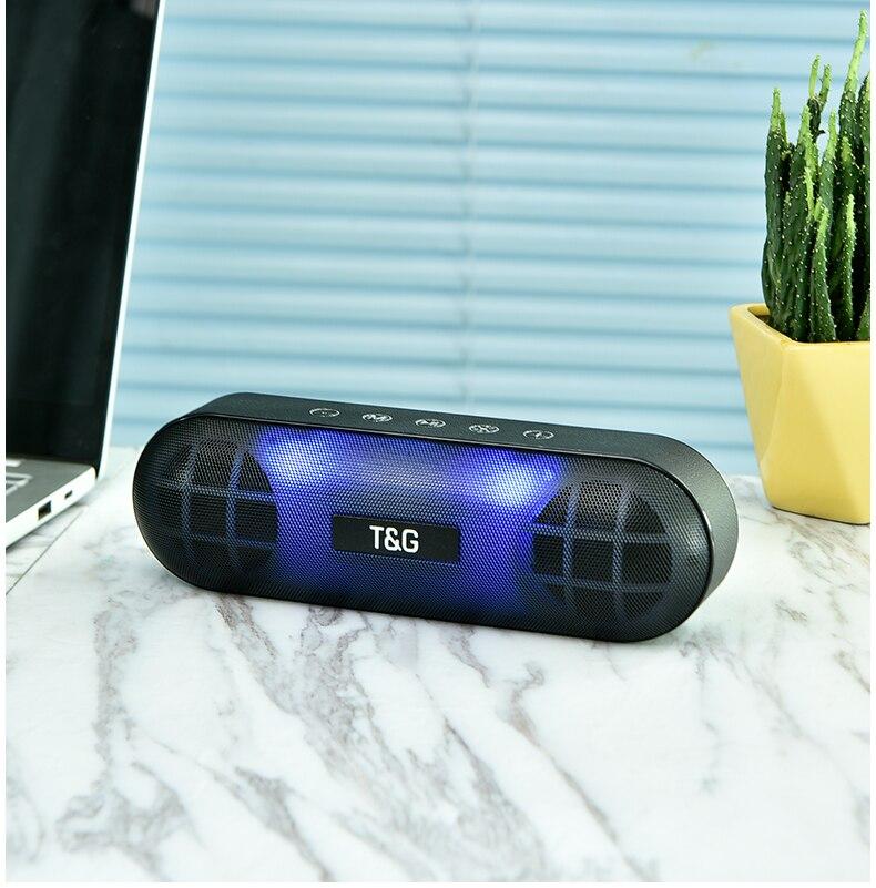 TG148 Waterproof Wireless Bluetooth Speaker Portable Support Audio Microphone TF Card FM Radio Colorful LED Light Subwoofer