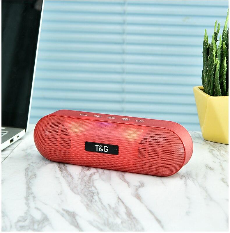 TG148 Waterproof Wireless Bluetooth Speaker Portable Support Audio Microphone TF Card FM Radio Colorful LED Light Subwoofer