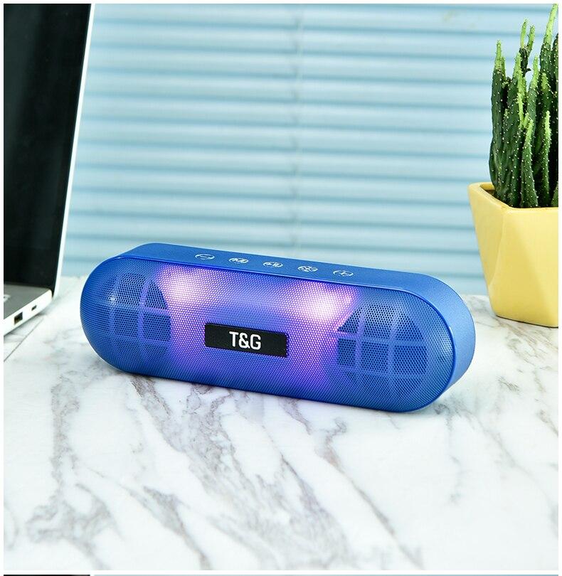 TG148 Waterproof Wireless Bluetooth Speaker Portable Support Audio Microphone TF Card FM Radio Colorful LED Light Subwoofer