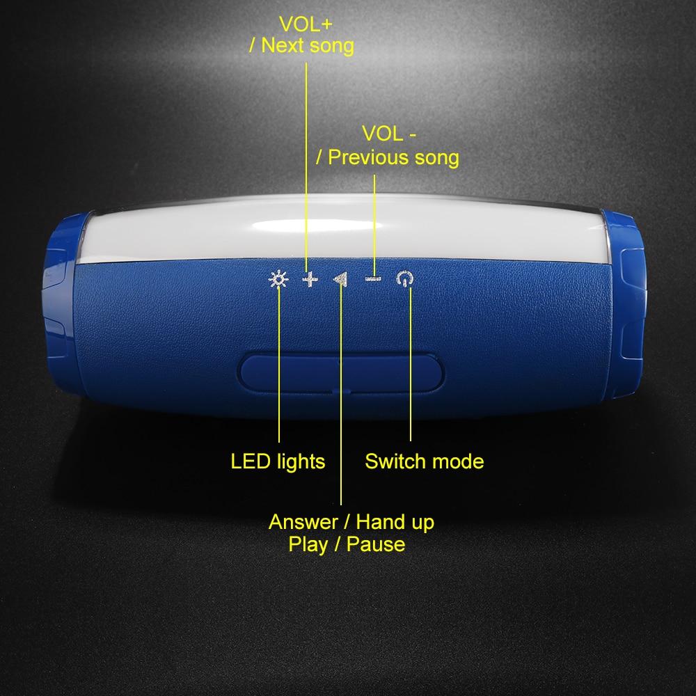 TG165 Portable Speakers Column Wireless Bluetooth Speaker BoomBox Outdoor Bass HIFI TF FM Radio AUX USB Sound Box With LED Light