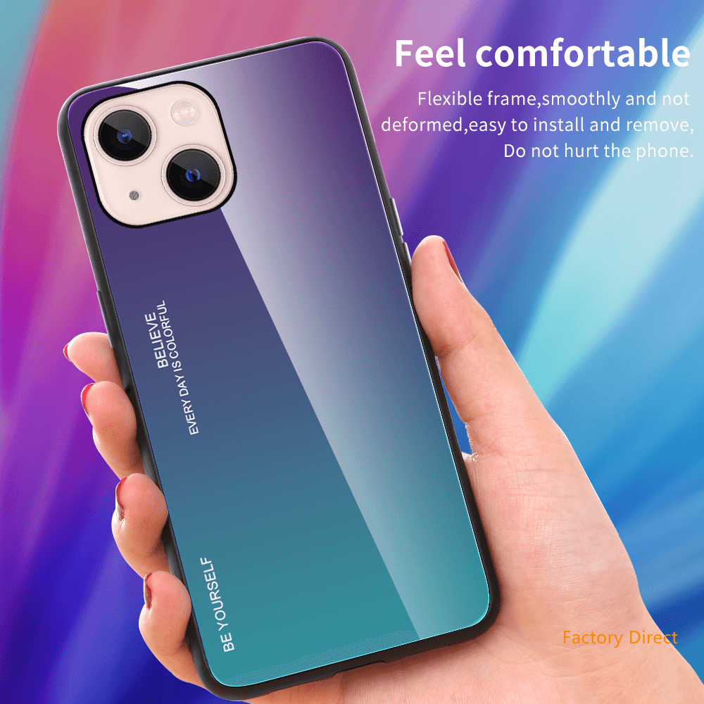 Gradient colors back cover for iPhone 13 12 11 x 87 models