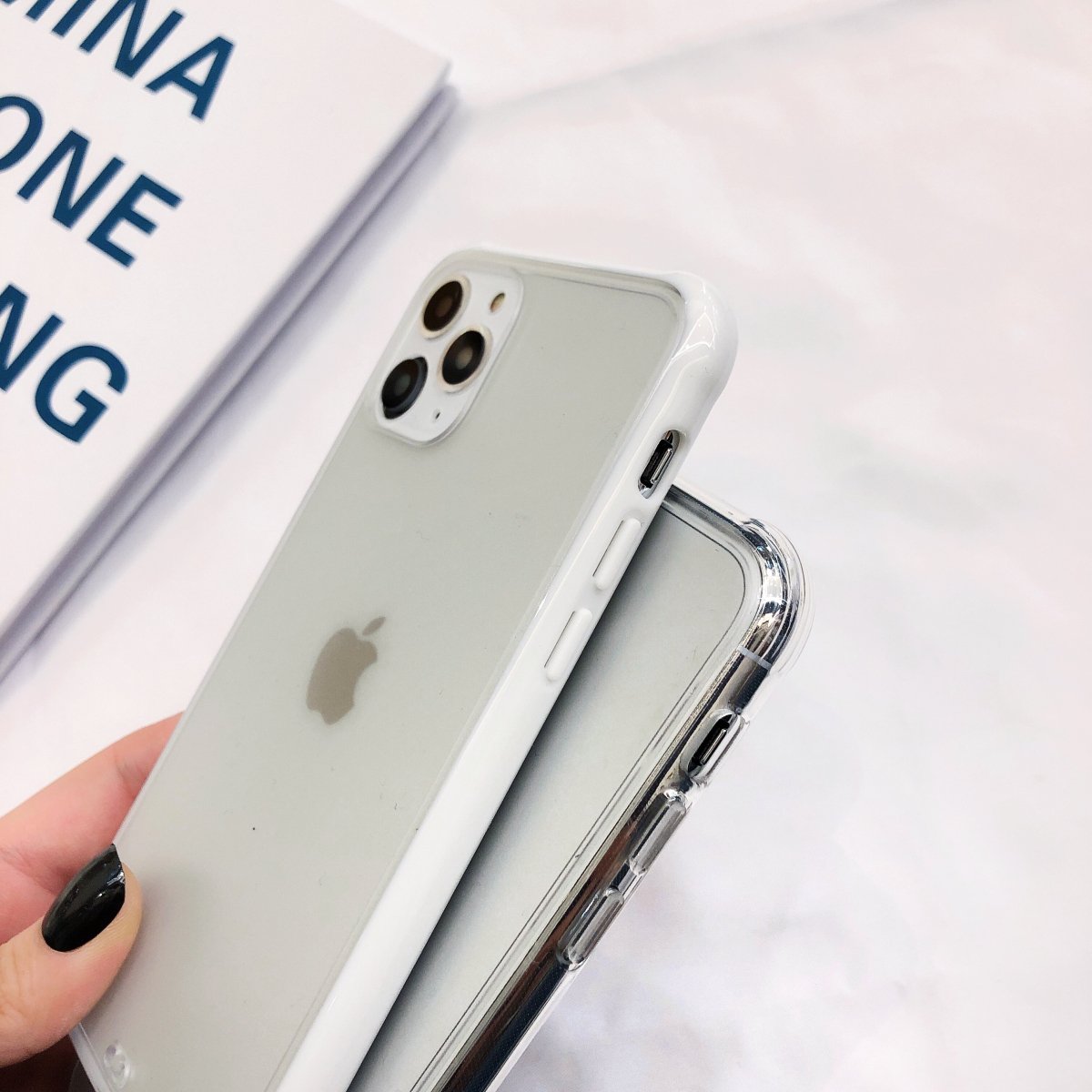 Two-color matte acrylic anti-shock phone back cover