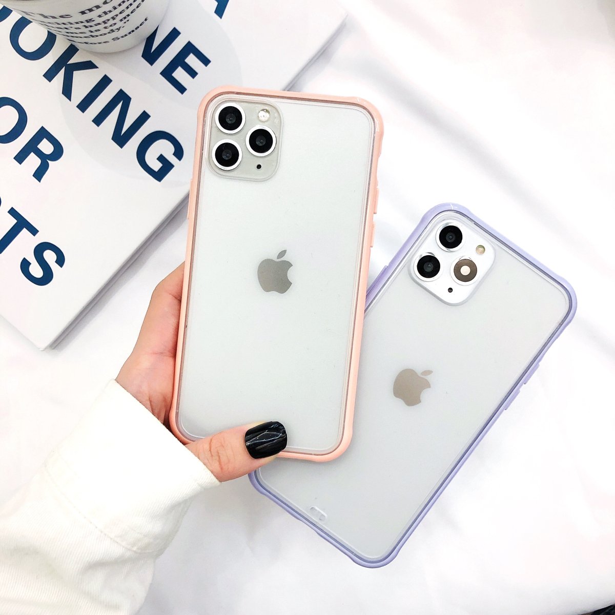 Two-color matte acrylic anti-shock phone back cover