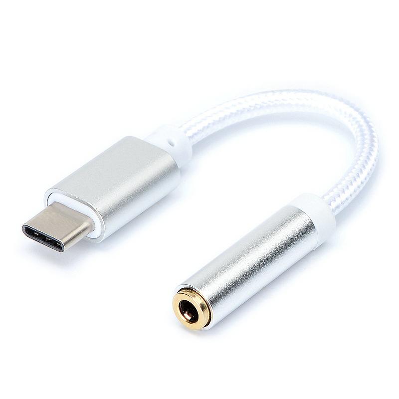 Digital Type-c to 3.5mm braided audio jack connector for all Samsung devices with Type C plug