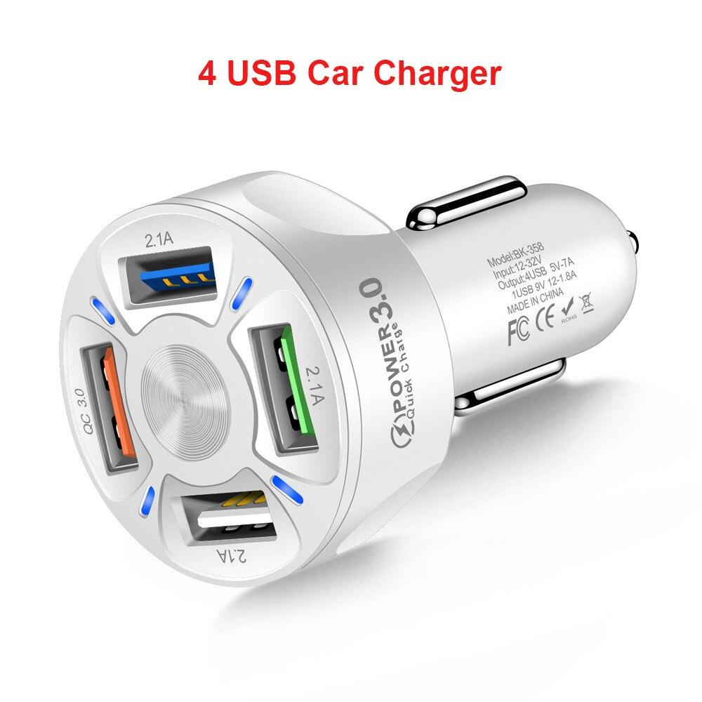 Universal Car Charger For Phone 3 4 Ports