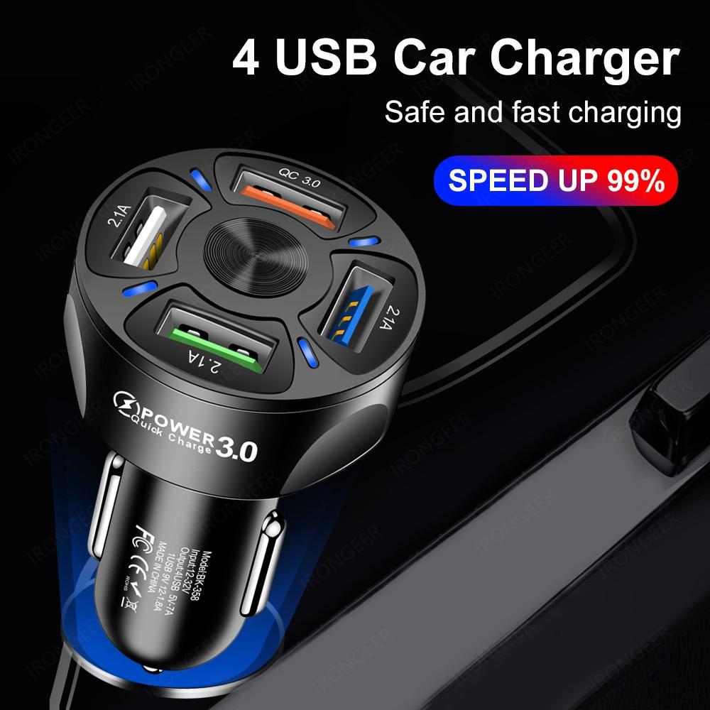 Universal Car Charger For Phone 3 4 Ports