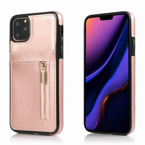 Zipper wallet case Leather phone case back cover for iphone 11 12 mini pro max