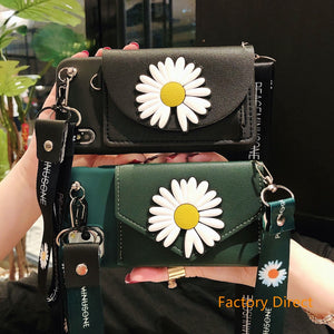iphone 14 13 pro max lovely daisy flower phone case apple 12 mini 11 pro max with strap