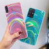 Aurora grain design Fancy shining Laser print rainbown colorful phone case for iPhone back cover
