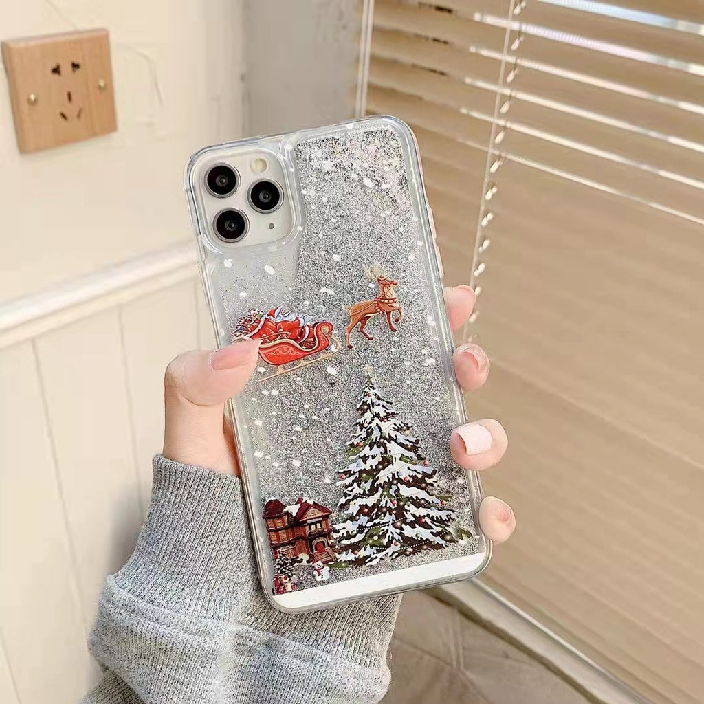 iPhone 12 Pro Max 13 11 stylish Christmas tree snow phone case