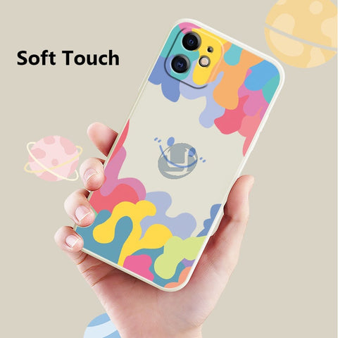 Image of Cute Rainbow Smile Pattern Soft Shell Phone Case For iPhone Silicone Cover Capa