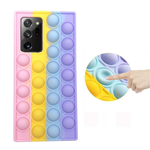 Image of Samsung phone galaxy s20 s21ultra plus push Pop Bubble Fidget Toys 3D Soft Case For note 20 J2 A 70 models with opp bag packaging