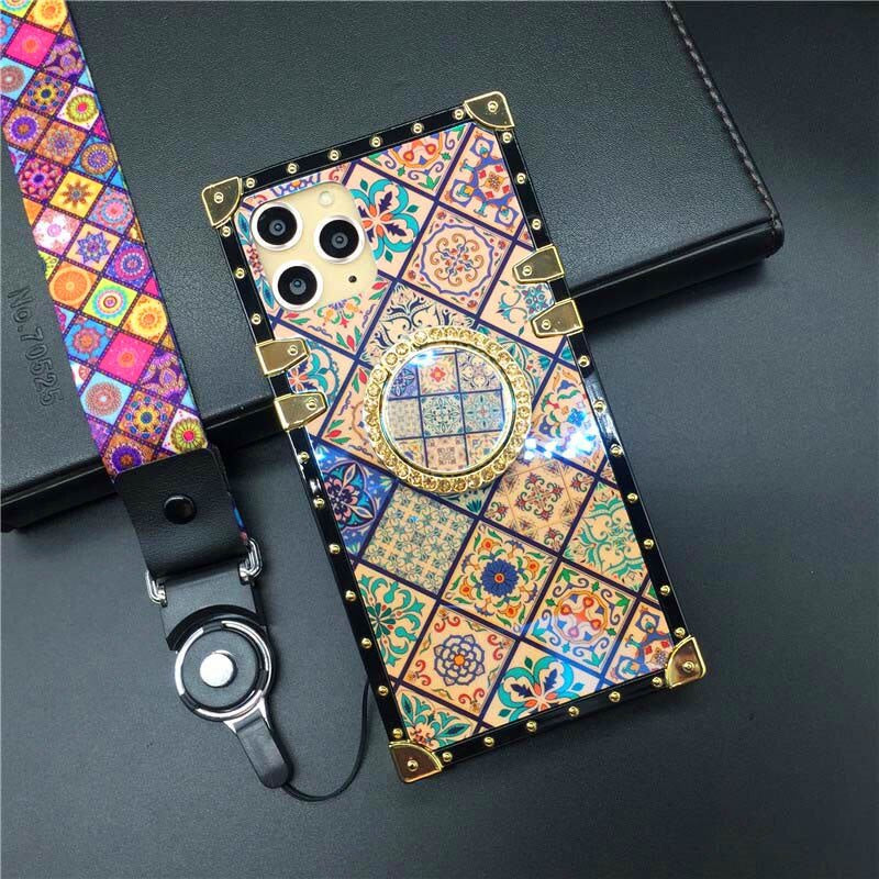 Luxury Glitter Retro Flower Cover Case for iPhone models