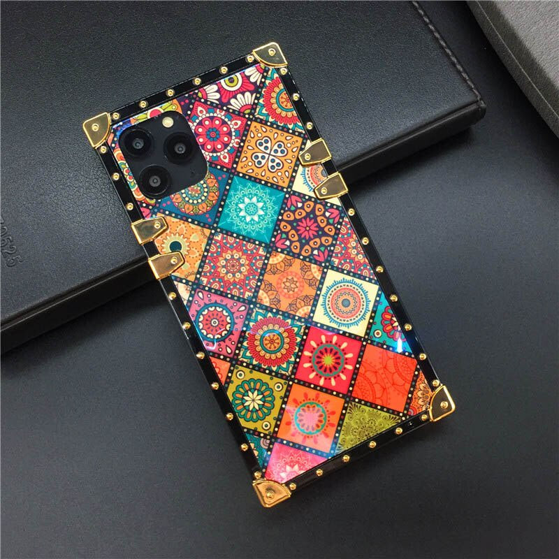 Luxury Glitter Retro Flower Cover Case for iPhone models