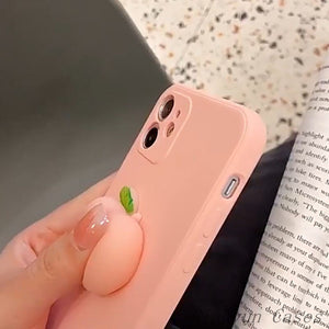 iPhone 12 pro max iphone 11 pro max iphone 13 pro max case Pinch Music Decompress Peach Liquid Silicone Cheap Phone Case For iphone x xr xs max iphone 6 7 8plus