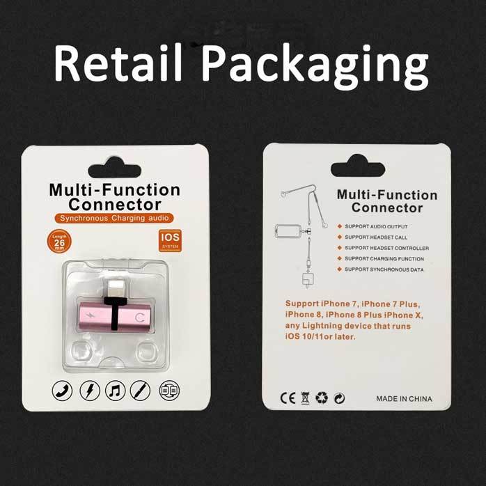 T-shape Dual Audio Music Lightning pin metal Connector for iPhone lightening Plus