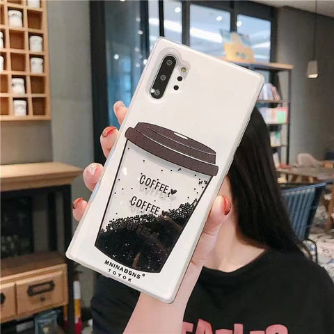 Image of Samsung A5 A7 2017 A6 plus A8 A21S A30 A31 A50 A51 A71 A81 A91 SPECIAL Casing coffee cup glitter liquid quicksand phone case For Samsung J310 J510 J710 M60S M80S Back cover